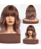 HAIRCUBE Ombre Pink Synthetic Wig for Women - Shoulder Length Cherry Blossom Pink Hair with Fringe - Buy Online on GoSupps.com
