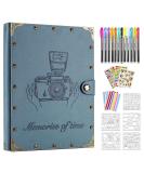 ZEEYUAN Leather Scrapbook Album - 60 Pages Love Memory Photo Album 8.5x11 | Travelling Journal & Family Scrapbook Kit - Perfect Gift for Couples, Anniversary, Wedding - Grayish-blue - Buy Online on GoSupps.com