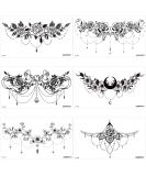 6pcs Waterproof Floral Moon Bowknot Rose Temporary Tattoos for Women - Large Size 5.4x9.5 - Realistic Fake Temp Tattoo Stickers - Buy Online on GoSupps.com