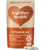 Vegan-friendly Vitamin K2 MK7 from Fermented Chickpeas | Made in the UK | 90 Vegecaps | Highly Active Biologically | Together Health - Buy Online on GoSupps.com