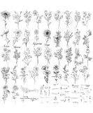 Waterproof Temporary Tattoos - Realistic Fake Tattoos for Adults & Kids - 90 Sheets with Inspirational Words, Wild Flower Bouquets - Body Stickers for Men and Women - Buy Online on GoSupps.com