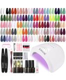 ROSALIND Gel Nail Polish Kit - 48W UV Light 60 Colors Base & Top Coats - DIY Nail Art Starter Set for Christmas - Buy Online on GoSupps.com