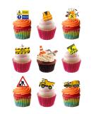 25 Stand Up Construction Builder Worker Themed Edible Wafer Paper Cake Toppers Decorations - Buy Online on GoSupps.com