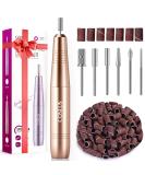 Nail Drill Adjustable Speed 20000RPM | Electric Manicure Pedicure Set with 6 Bits | Portable E File for Gel Acrylic Nails | 31 Sanding Bands | Beginner Friendly | Corded | Light Gold - Buy Online on GoSupps.com