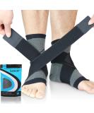 Beister 1 Pair Ankle Brace Compression Support Sleeve for Women and Men Elastic Sprain Plantar Fasciitis Foot Socks for Injury Recovery Joint Pain Achilles Tendon Heel Spurs XL (Pack of 2) Gray & Black - Buy Online on GoSupps.com