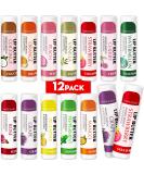 AZEN 12 Pack Natural Lip Balm - Bulk Moisturizing Care for Dry Cracked Lips - Buy Online on GoSupps.com