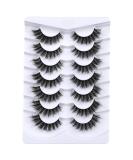 Shop 8D Fluffy Cat Eye Fake Lashes - Natural Look Faux Mink Eyelashes | 7 Pairs D Curl Wispy Lashes for Stunning Extensions - Buy Online on GoSupps.com