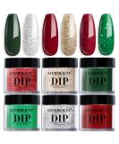 Dip Powder Set  AZUREBEAUTY 6 Colors Glitter Red Green Nail Dipping Powder French Nail Art Gel Manicure Salon DIY at Home Christmase Gifts - Buy Online on GoSupps.com