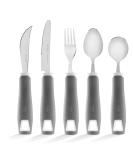 Special Supplies Adaptive Utensils 5-Piece Set for Hand Tremors, Arthritis, Parkinson's and Elderly - Stainless Steel, Non-Weighted, Non-Slip Handles - Buy Online on GoSupps.com