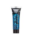 Classic Chunky Face & Body Glitter Gel by Moon Glitter - Blue - Cosmetic Festival Glitter Face Paint for Face Body Hair Nails - 12ml - Buy Online on GoSupps.com