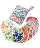 Pinowu Organic Bamboo Nursing Pads - 10 Washable Pads + Wet Bag & Wash Bag | Charming Nipplecovers for Breastfeeding Moms - Pastel Touch, Large 4.7 - Buy Online on GoSupps.com