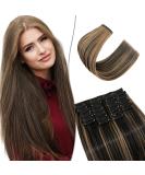 SEGO 12 PCs Clip In Hair Extensions - Real Hair 22 Clips 55 cm Natural Black & Coffee Brown 180g - Affordable & Smooth Full Head Solutions - Buy Online on GoSupps.com