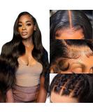 Megalook 36 Inch Body Wave Human Hair Wig | HD Lace Front 200% Density | Bleached Knots | Brazilian Real Hair | Natural Black Color - Buy Online on GoSupps.com