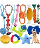 Amzeeniu 14 Pcs Dog Toys Set - Durable Rope Balls & Chew Toys for Small Medium & Large Dogs - Interactive Training & Teething Play - Buy Online on GoSupps.com