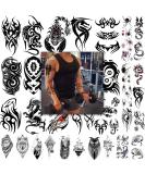 35 Long Lasting Tribal Totem Temporary Tattoos for Men and Women - Dragon, Scorpion, Large Fake Tattoo Stickers - Buy Online on GoSupps.com