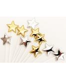 Shop Ailexi Handmade 10-Piece Leather Reflective Glitter Cake Toppers - Gold & Silver Stars for Cakes Cupcakes & Ice Cream - Buy Online on GoSupps.com
