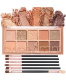 10 Colors Eyeshadow Palette with 6 Brushes - Matte, Shimmer, Glitter Eye Makeup Set - Long Lasting, High Pigment Formula for Natural Look - Buy Online on GoSupps.com