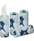 TiShoo Extra Soft 4-Latz Handkerchiefs with Moisturizer | Eco-Friendly Car & Travel Cup Holder Accessory | 16 Plastic-Free Tubes | Blue/Wave - 1 Pack - Buy Online on GoSupps.com