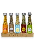Buy Organic Teaballs Bio Tee Set - 5 Flavors: Ginger Turmeric Chai Latte & More | Free Wooden Display | 150-375 Cups of Herbal Tea - Buy Online on GoSupps.com