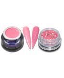 5ml Premium LED Color Gel Pom Pom Pink - Pastel Pink Glitter Nail Gel Set (Pack of 2) - Buy Online on GoSupps.com