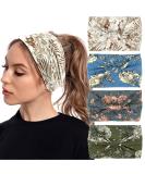 Mevnccola Wide Headband for Women - Non Slip Stretchy Turban Headband | Large Knotted Soft Boho Headband for Daily Life, Workout, Yoga - Flower Design - Buy Online on GoSupps.com