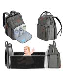 Yuniss Multifunctional Diaper Backpack - Large Waterproof Baby Bag with Bed Diaper Pad & Stroller Belt - Dark Gray - Buy Online on GoSupps.com