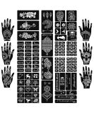 Koogel 16 Sheets Temporary Tattoo Stencil Kit - 114 Pcs Glitter Airbrush Stencils | Black - Buy Online on GoSupps.com