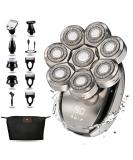 Glatens 6-in-1 Electric Razor for Men | IPX6 Waterproof Bald Head Shaver & Nasal Hair Trimmer | 8D Rotary Silver Grooming Kit - Buy Online on GoSupps.com