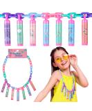 Expressions 7pc Lip Balm Collection & Day Of The Week Necklace - Colorful Jewelry Party Favors for Girls Non-Toxic Accessories - Buy Online on GoSupps.com