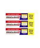 Buy 3x Blend-a-dent Super Adhesive Cream Extra Strong Original 70g - Value Pack for Secure Denture Hold | International Shipping - Buy Online on GoSupps.com