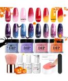 AZUREBEAUTY Color Changing Dip Powder Nail Kit - Fall Winter Glitter Set | Mood Temperature Change Dipping Powder with Base Top Coat & Activator - Perfect for Home Manicure & Gift - Buy Online on GoSupps.com