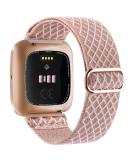 Vancle Elastic Bracelet for Fitbit Versa & Versa 2 - Adjustable Nylon Stretchable Replacement Band #Rosa - Buy Online on GoSupps.com