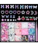 Buy Pink White Assorted Pearls Nail Charms & Creative Nail Art Accessories - Bow Flower Heart & Butterfly Designs for Stunning Manicures - Buy Online on GoSupps.com