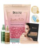 DELEXI Large 1.2lb Sensitive Skin Hard Wax Beads for Facial, Eyebrow, Bikini, Brazilian & Legs - Painless Wax for Coarse and Thin Body Hair - Buy Online on GoSupps.com