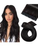 Shop Clip-In Real Hair Extensions - Thick 1 Piece with 5 Clips | 7A Remy Hair | 40cm 80g | Natural Black (1B) - Perfect for Instant Volume! - Buy Online on GoSupps.com