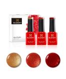Bluesky Gel Nail Polishes Burnt Crystals Red Glimmer A001 Frosty Gold JQ09 Orange Flame SJ19 3 x 5ml Red Gold Orange (Requires Curing Under UV LED Lamp) Burnt Crystals 5 ml (Pack of 3) - Buy Online on GoSupps.com