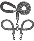 iYoShop Dual Dog Leash - 360 Swivel, No Tangle, Shock Absorbing Bungee - Medium/Large Black - Buy Online on GoSupps.com