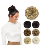 Yamel Dark Ash Blonde Mix Bleach Blonde Messy Bun Hair Extension for Women - Updo Curly Scrunchie - Buy Online on GoSupps.com