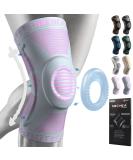 NEENCA XL Knee Brace with Patella Gel Pads - Support for Men Women, Medical Grade Compression Sleeve for Running, Meniscus Tear, ACL, Arthritis - Pink Grey - Buy Online on GoSupps.com