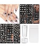 10Pcs Nail Stamp Plate Kit - Animal Flower Leaf Designs for Women & Kids - Buy Online on GoSupps.com