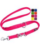 DDOXX Reflective Nylon Dog Leash - 2m 3-Way Adjustable for All Dog Sizes - XS Pink - Durable & Stylish Pet Accessory - Buy Online on GoSupps.com