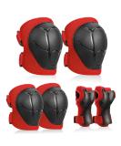 KUYOU Kids Knee and Elbow Pads Set - Red | Safety Gear for Skating, Cycling, and Scooter Riding - Buy Online on GoSupps.com