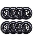 Rollerex VXT500 Inline Skate Wheels (8-Pack) (Various Size & Color Options Available) -Indoor Outdoor- Intended for Roller Blade Wheel Replacement Steel Black 80mm - Buy Online on GoSupps.com