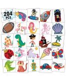 Partywind Kids Temporary Tattoos - 204 PCS Fake Tattoo Stickers for Kids Party Favors & Decorations - Buy Online on GoSupps.com