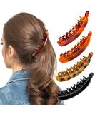 MELLIEX 4-Piece Hair Clips Set for Women | Large Banana Hair Clips in Black Brown & Tortoiseshell - Perfect for Girls & Everyday Use - Buy Online on GoSupps.com