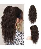 PORSMEER Ponytail Extension Claw Clip Ponytail Hair Extensions Dark Brown Natural Looking Long Curly Wavy Multi Layered Fluffy Synthetic Hairpiece for Women Daily Wear or Party 18inch - Buy Online on GoSupps.com