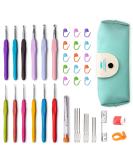 RealPlus Crochet Hooks Set - 12 Sizes, Ergonomic Soft Grip Handles, Arthritic Hands, Beginners Kit, Large Needle with Blue Case - Perfect Christmas Gifts for Women - Buy Online on GoSupps.com