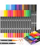Soucolor Art Brush Markers Pens for Adult Coloring Books  34 Colors Numbered Dual Tip (Brush and Fine Point) Art Marker Pen for Kids Note taking Planner Hand Lettering Calligraphy Drawing Journaling Black - Buy Online on GoSupps.com