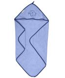 Ullenboom Hooded Towel for Babies - 100% Cotton Oeko-Tex Certified 75x75 cm Blue Bath Towel & Bathrobe for Kids Up to 3 Years - Buy Online on GoSupps.com