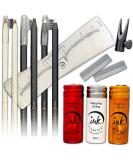 Eyebrow Mapping Kit with White, Red, and Gold Brow Mapping String - 100ft/30m, Red, Black, and White Eyebrow Pencil Set with Sharpener, Ruler, Microprecision Brow Shaper - Buy Online on GoSupps.com